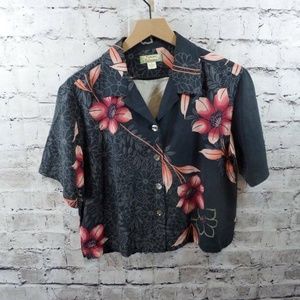 vtg Tommy Bahama Silk Hawaiian Floral Shirt